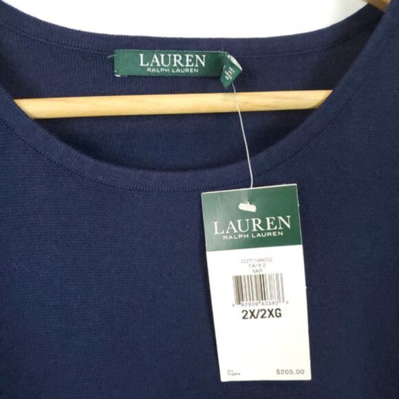 LAUREN RALPH LAUREN Navy Midi Dress Size 2X - Picture 4 of 4